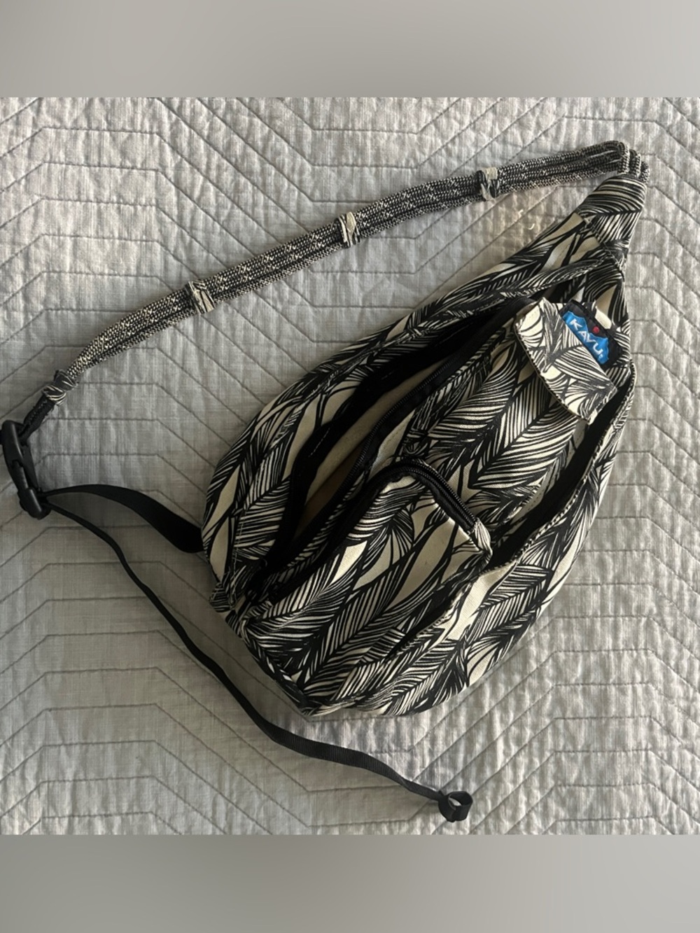 KAVU Ink Leaf Rope Bag Cotton Crossbody Sling